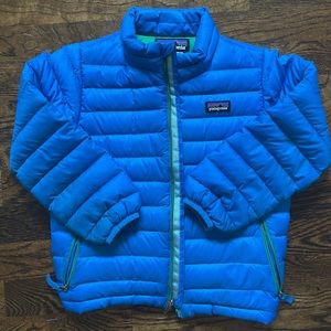 Patagonia Blue Puffer Jacket; size 4T